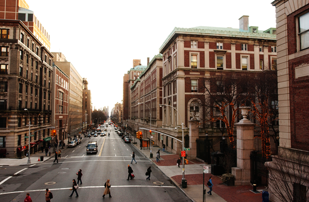 Columbia University is located at 116th Street and Broadway in Upper Manhattan.